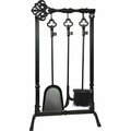 Dagan Key Design Fireplace Tool Set, Black - 4 Piece 1370